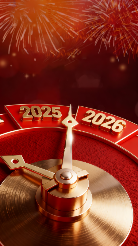 迈向2026跨年金属时针图片