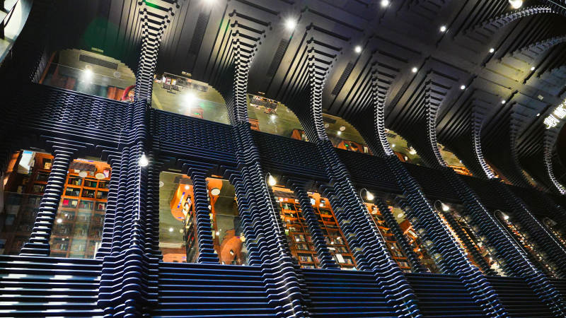 天津现代建筑内部夜景图片