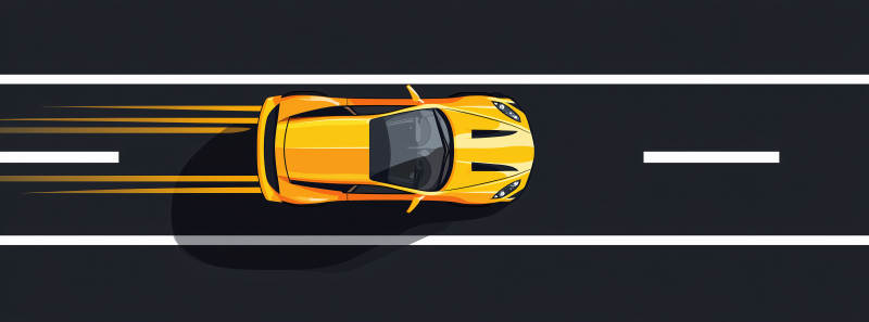 俯瞰高速公路上的黄色汽车图片