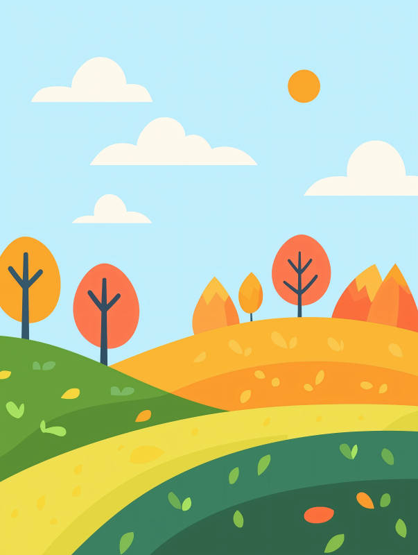 阳光下的彩色山丘图片