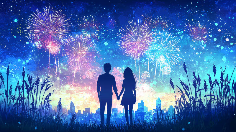 城市夜空下的爱情誓言图片