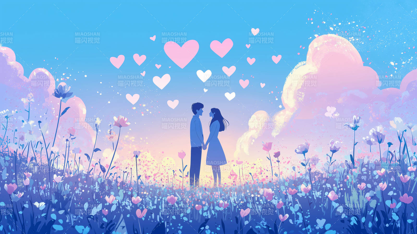 情侣浪漫樱花图片