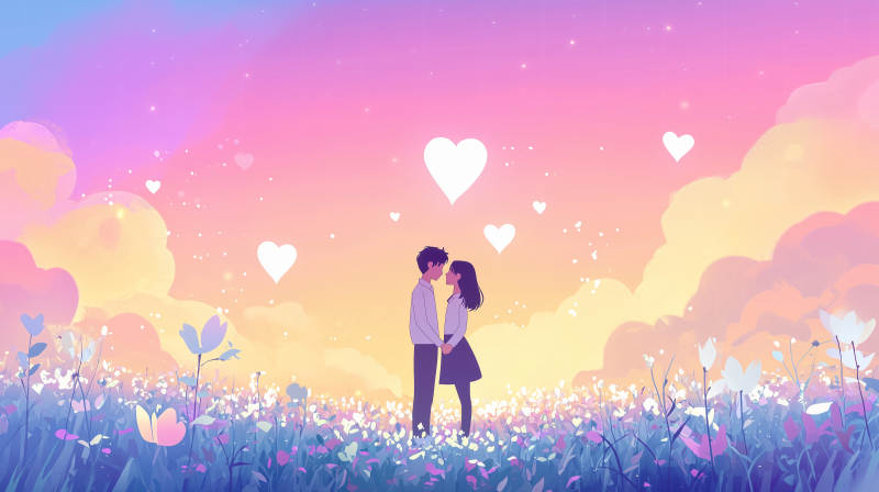 爱情浪漫日落图片