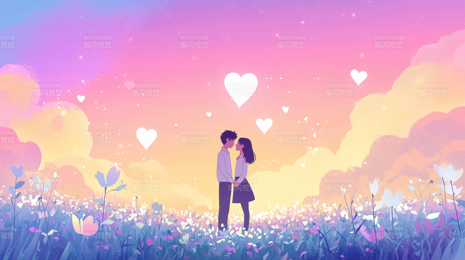 爱情浪漫日落图片