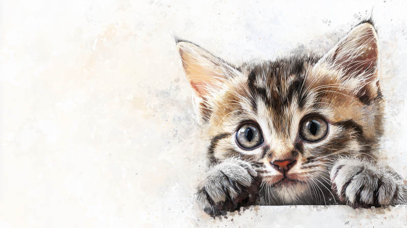 偷偷探头的小猫图片