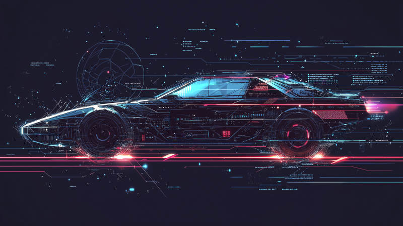 赛博朋克跑车未来图片