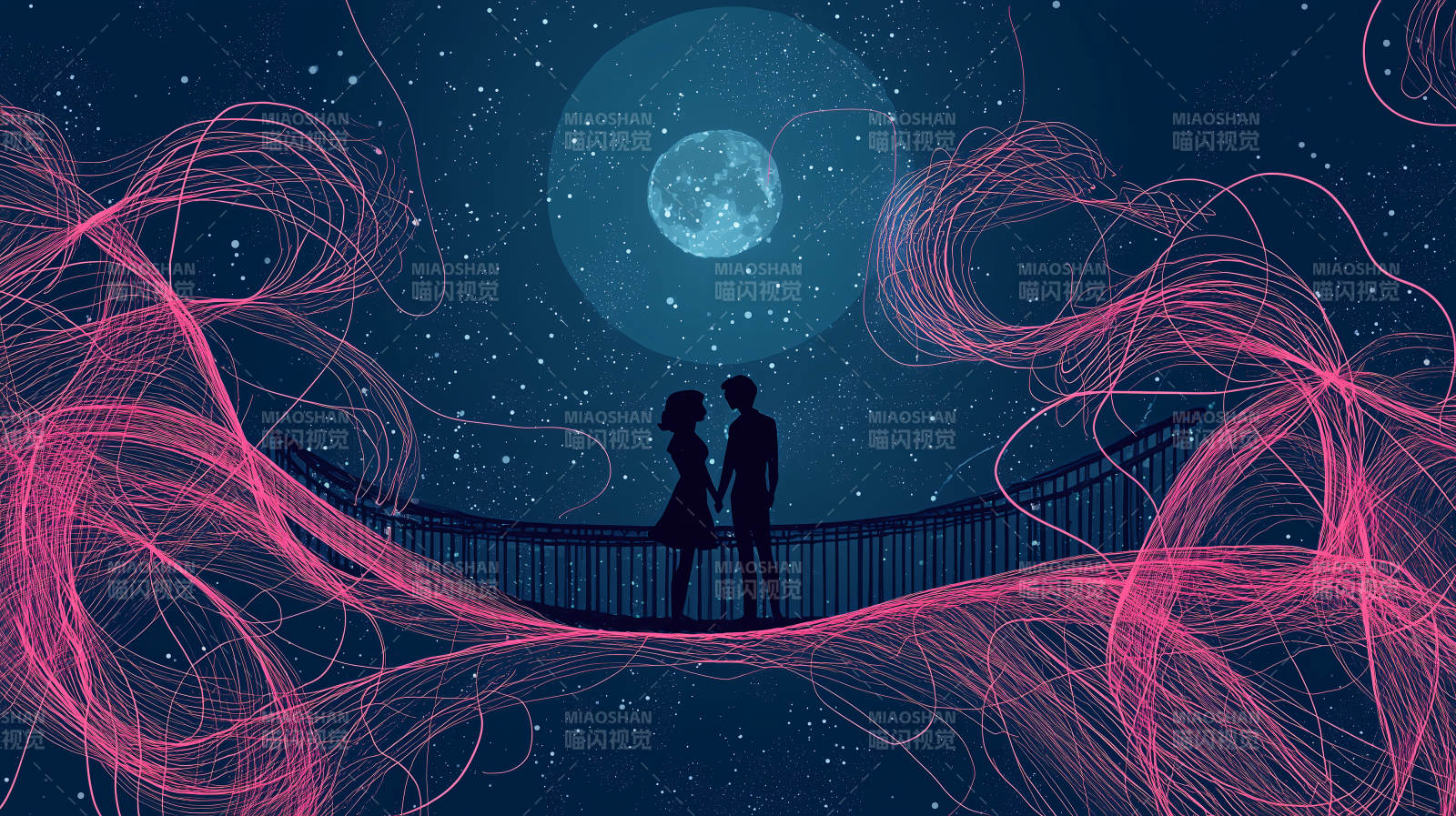 星月桥上的恋人图片