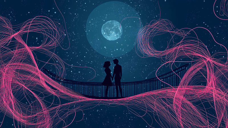 星月桥上的恋人图片