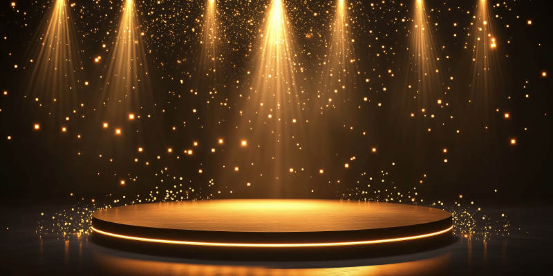 金光闪耀的舞台背景图片