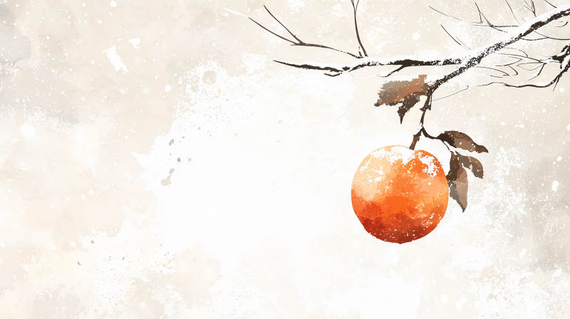 橙子雪冬天图片