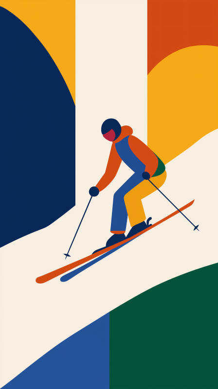 彩色几何滑雪胜景图片