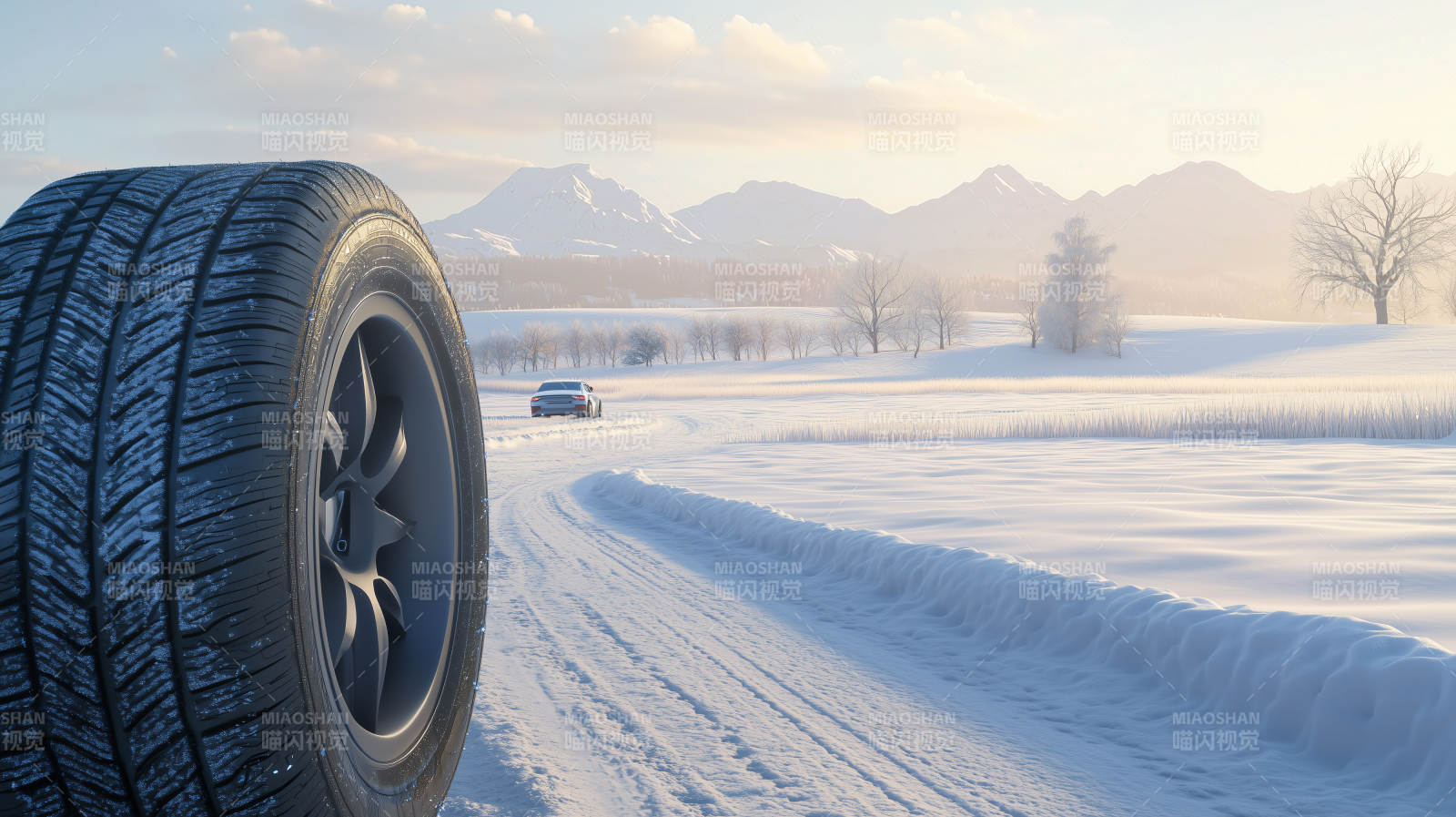 雪地里的冬胎图片
