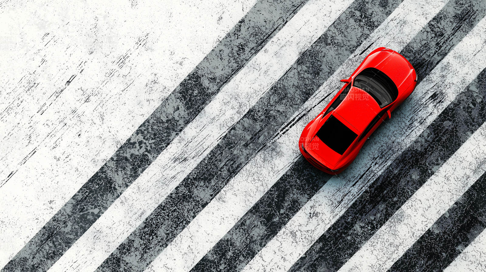 红色跑车漂移特技图片