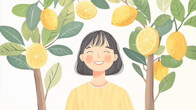 柠檬树下的女孩图片