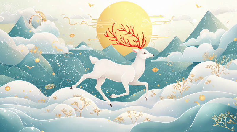 白鹿梅花鹿祥鹿图片