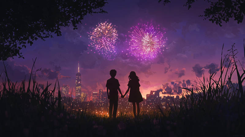 城市夜空下的爱情誓言图片