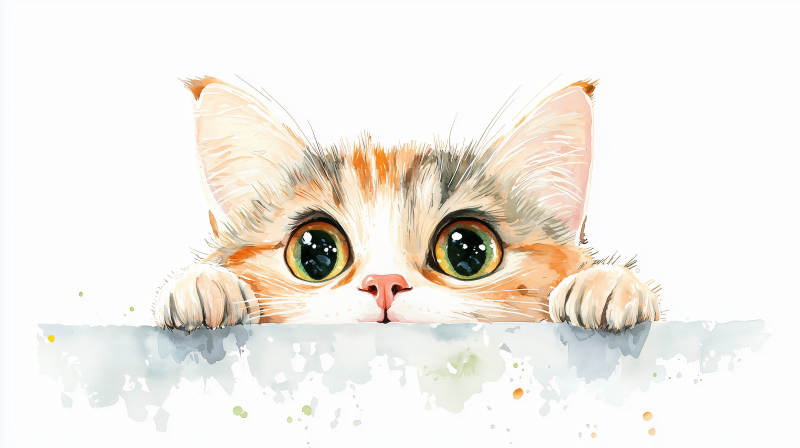 偷偷探头的小猫图片