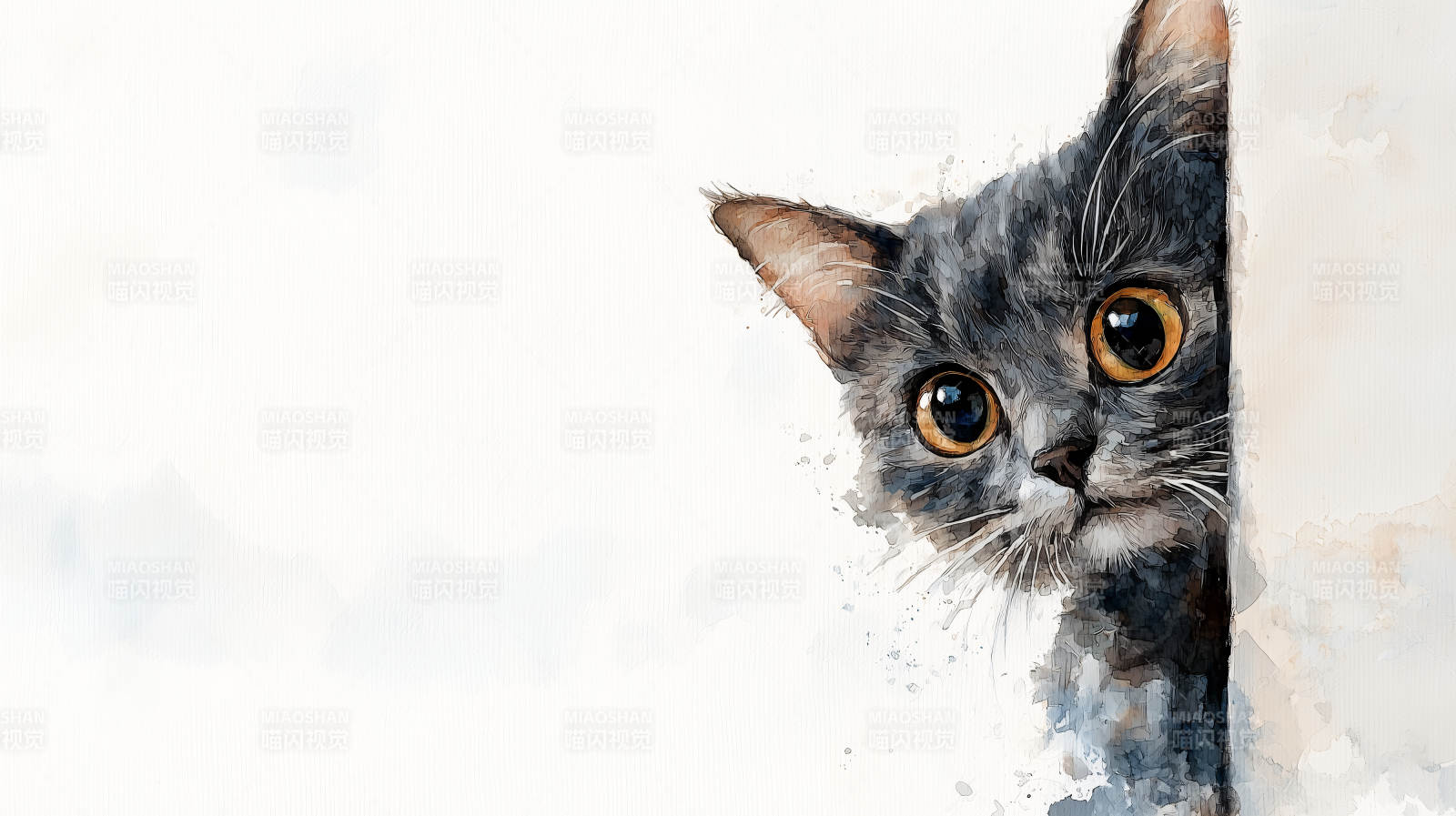 偷偷探头的小猫图片