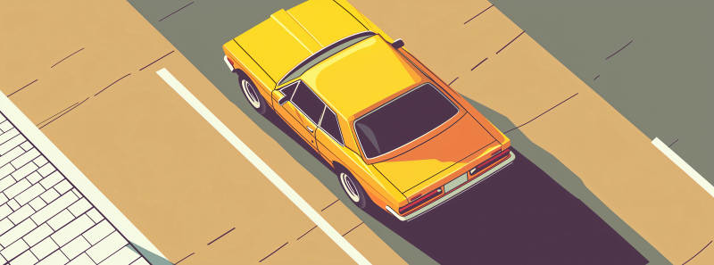 俯瞰高速公路上的黄色汽车图片