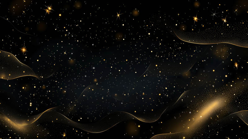 金色光线与星尘交织图片