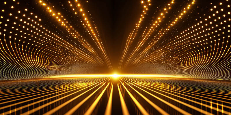 金色光线隧道图片