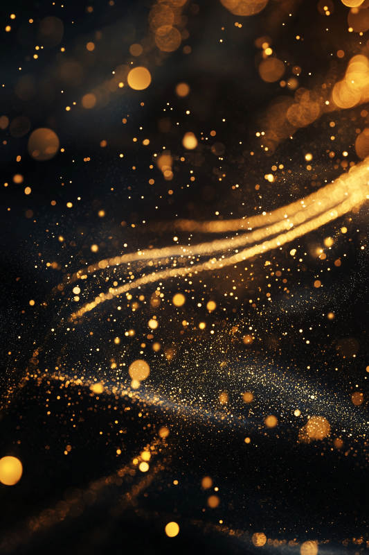 金色光线与星尘交织图片