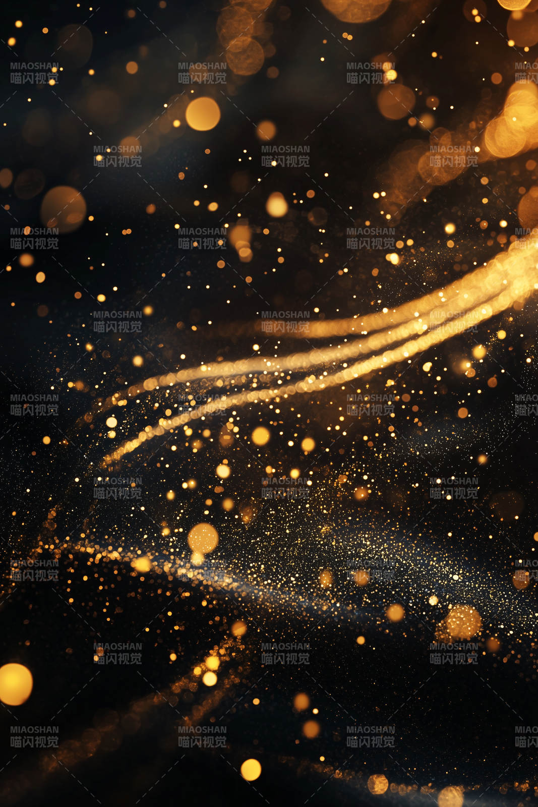 金色光线与星尘交织图片