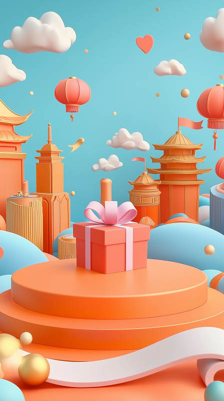 梦幻3D中国风礼盒图片