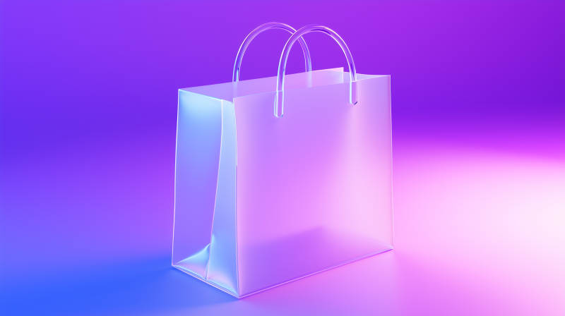 透明购物袋质感展示图片