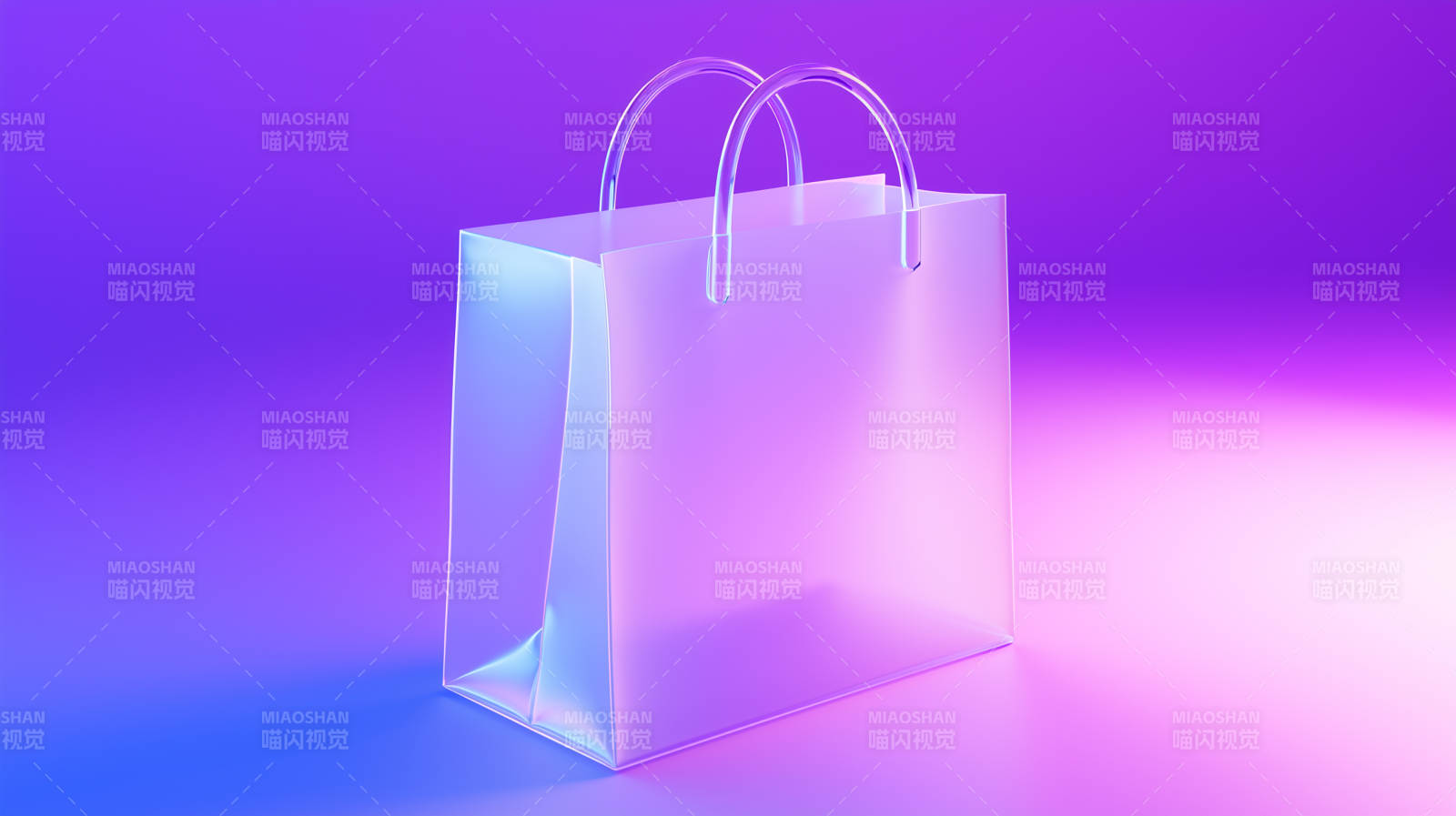 透明购物袋质感展示图片