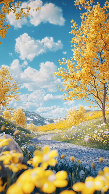 秋日童话之路图片