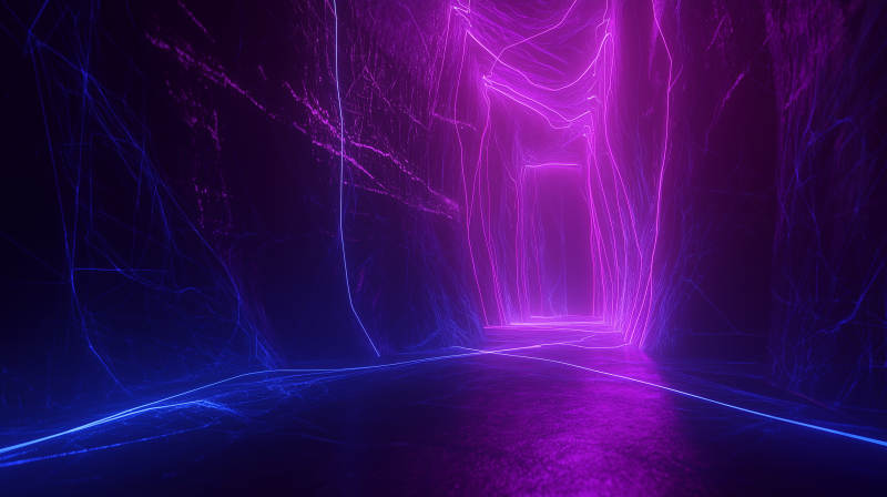 霓虹光影隧道图片