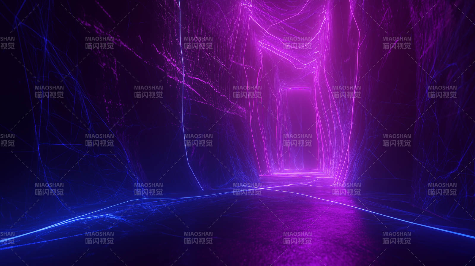 霓虹光影隧道图片