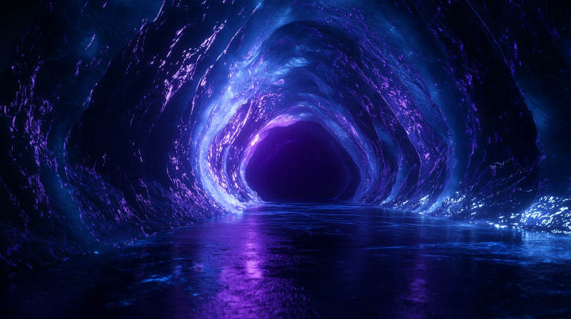 霓虹光影隧道图片