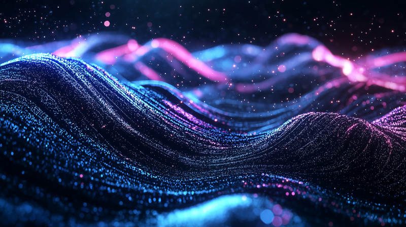 粒子流光梦幻光波图片