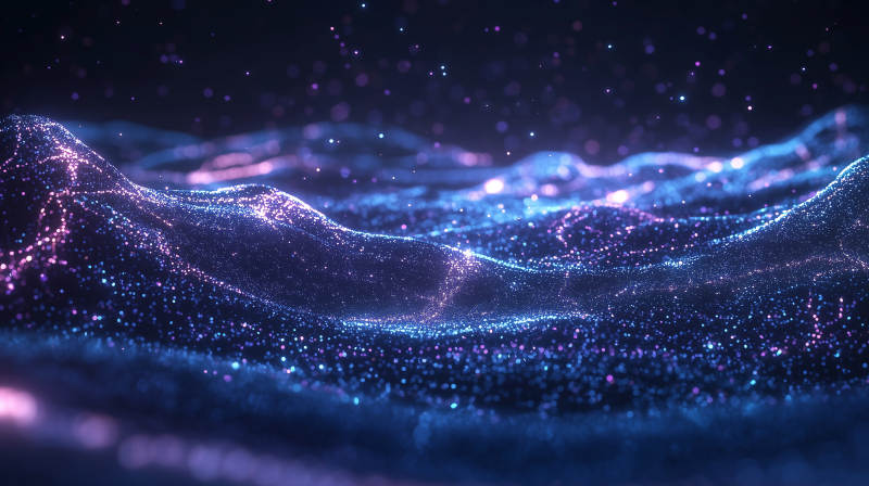 粒子流光梦幻光波图片