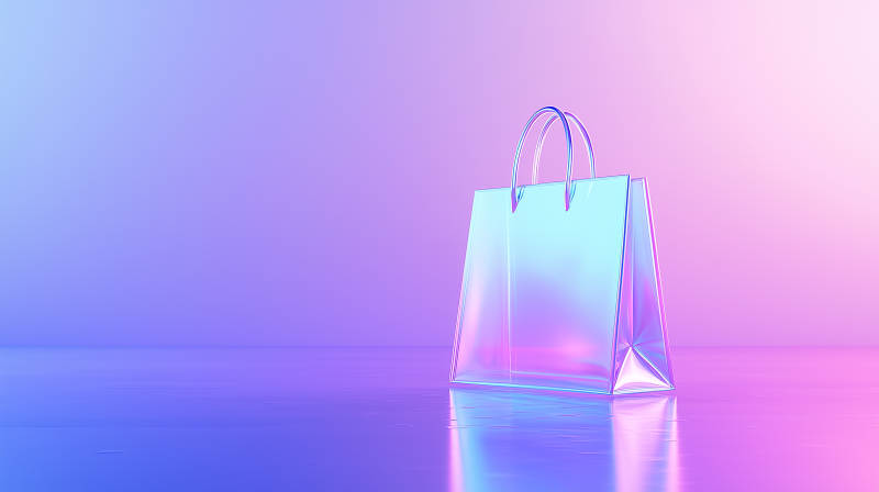 透明购物袋质感展示图片