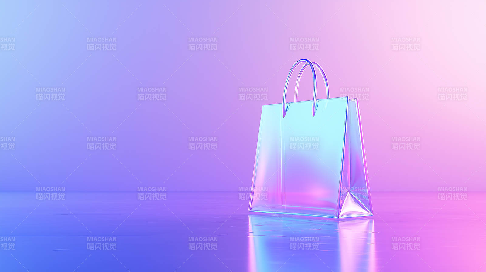 透明购物袋质感展示图片