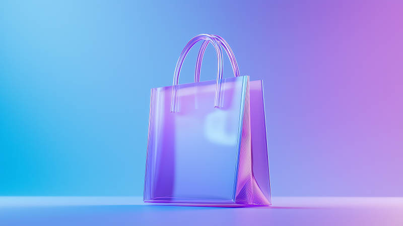 透明购物袋质感展示图片