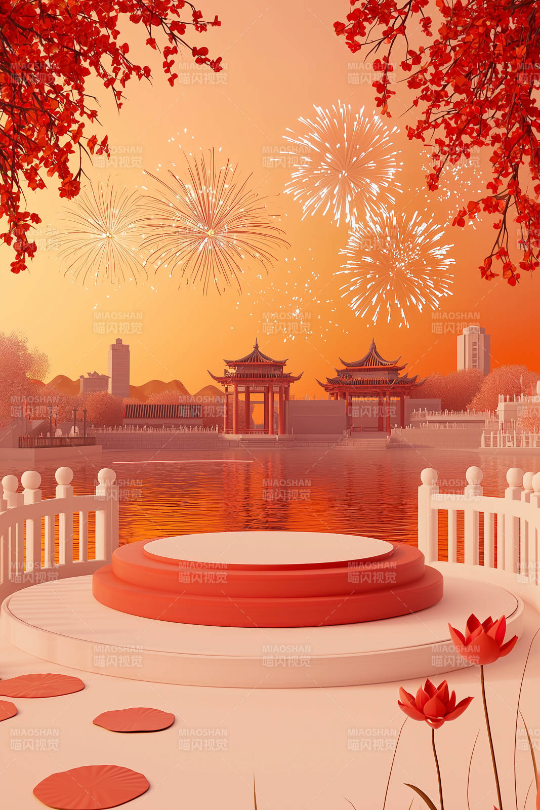 祥瑞中国风产品展示台图片