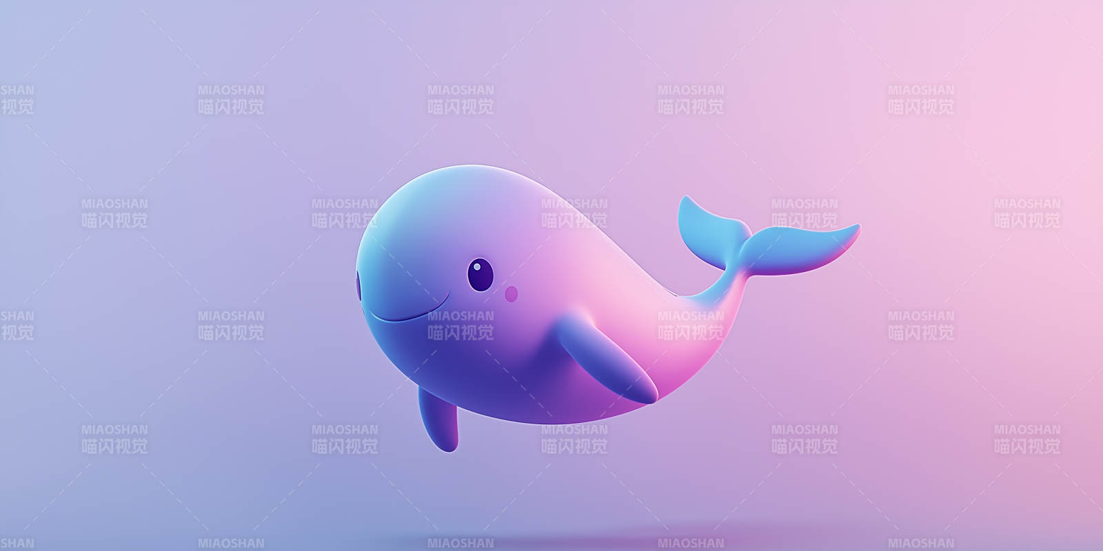 卡通鲸鱼3D渲染图片