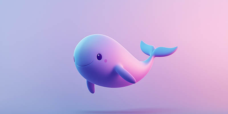 卡通鲸鱼3D渲染图片