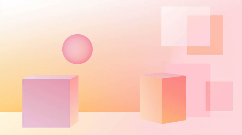 渐变色块与球体图片