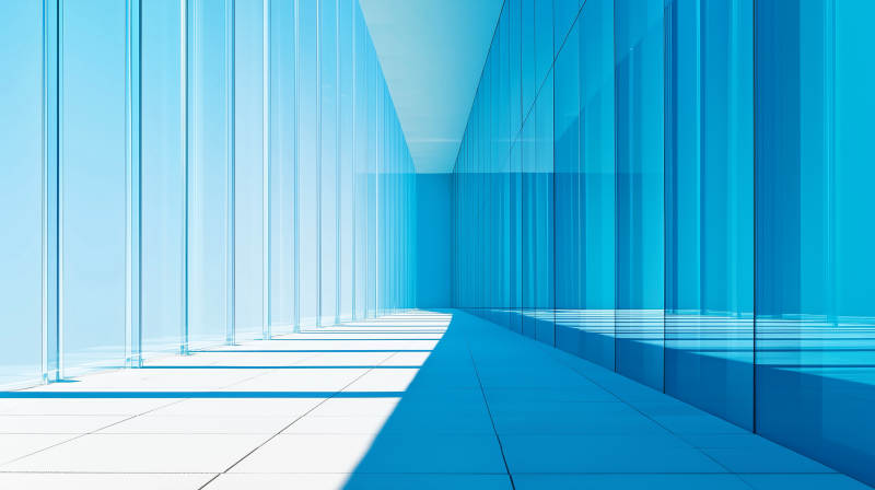 玻璃幕墙下的现代空间图片