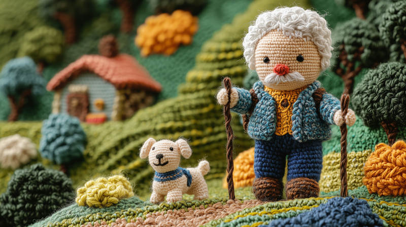 羊毛毡工艺品田园风光图片