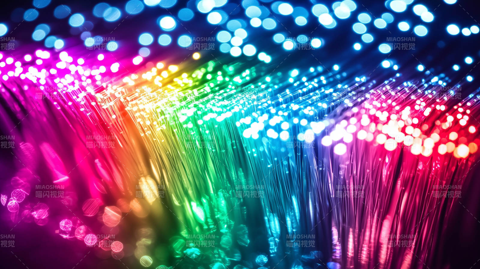 绚丽多彩的光纤图片