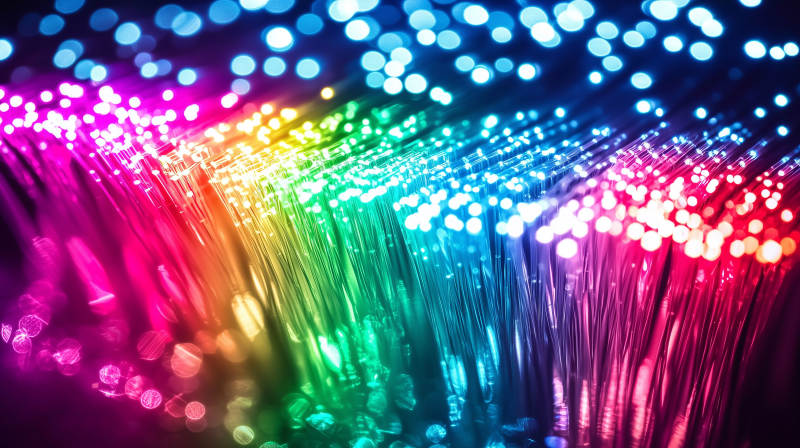 绚丽多彩的光纤图片