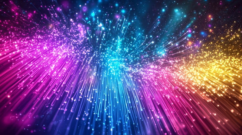 绚丽多彩的光纤图片