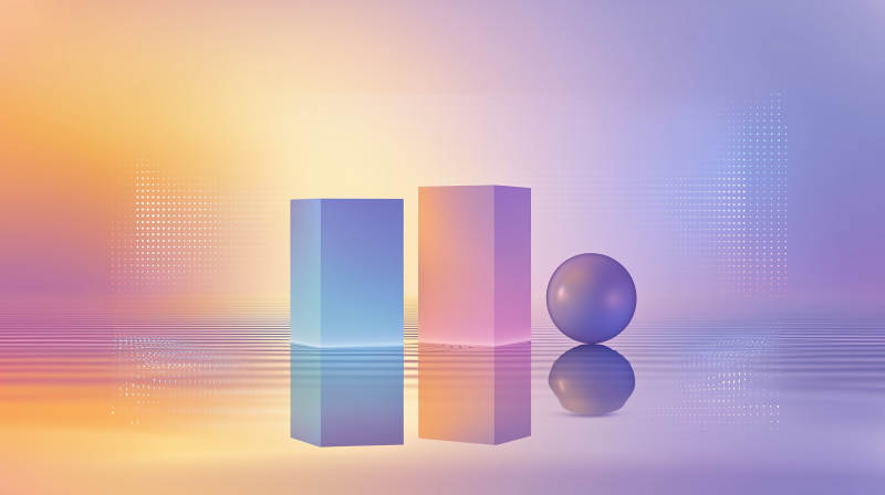 渐变色块与球体图片