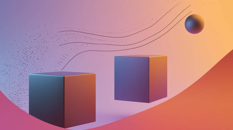 渐变色块与球体图片